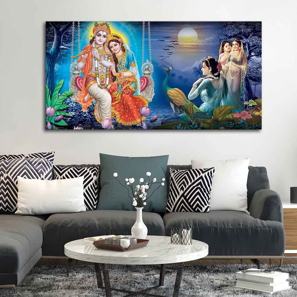 Beautiful Radha Krishna Canvas Wall Painting - Decor Smart