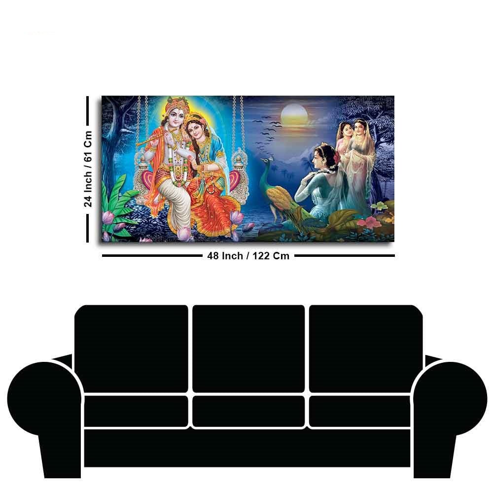 Beautiful Radha Krishna Canvas Wall Painting - Decor Smart