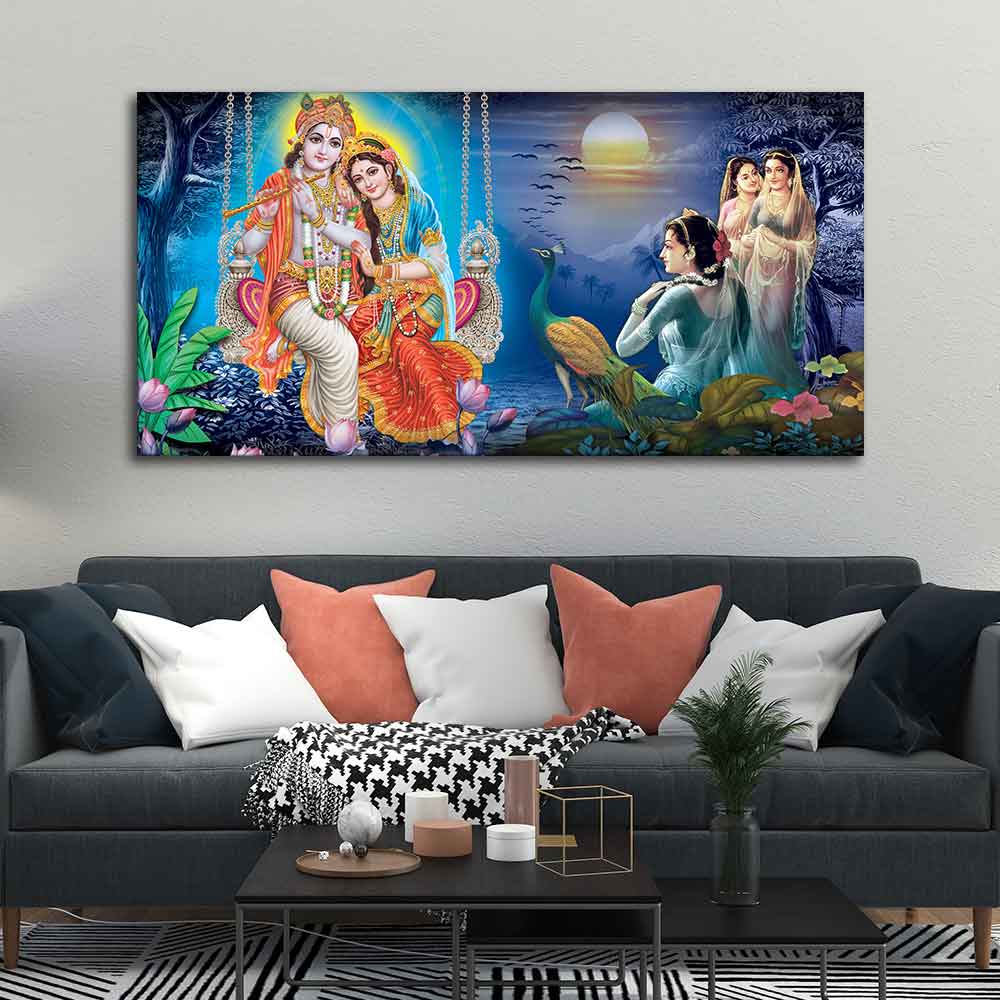 Beautiful Radha Krishna Canvas Wall Painting - Decor Smart