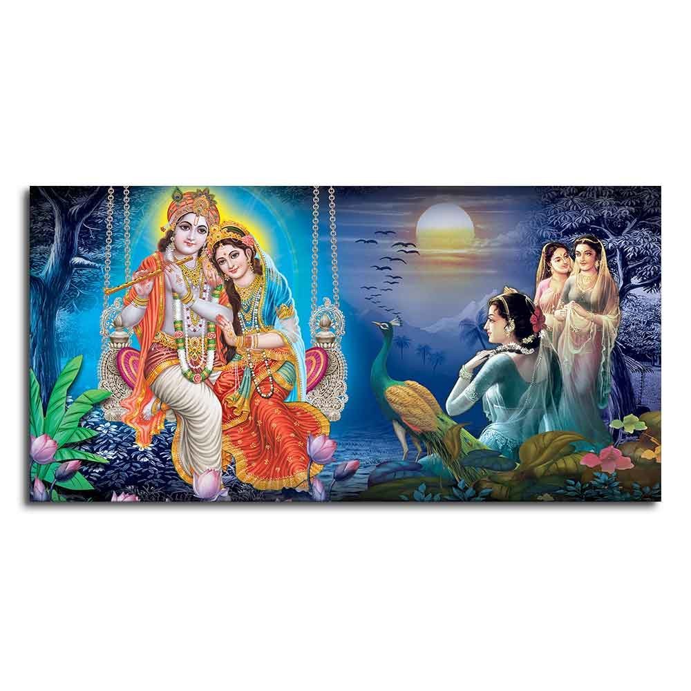 Beautiful Radha Krishna Canvas Wall Painting - Decor Smart