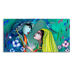 Beautiful Radha Krishna in Garden Canvas Wall Painting