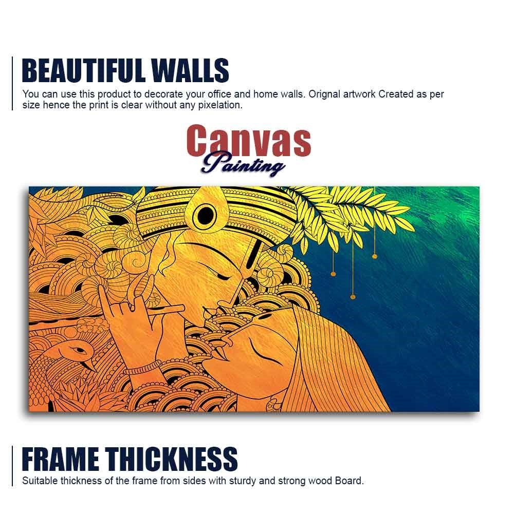 Beautiful Radha Krishna Modern Art Wall Painting