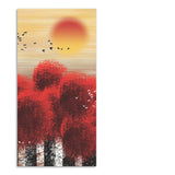 Beautiful Red Tree with Sunrise Scenery Canvas Wall Painting - Decor Smart