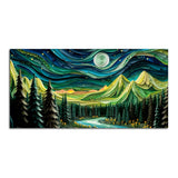 Beautiful River Surrounded by Mountains Canvas Wall Painting - Decor Smart