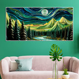 Beautiful River Surrounded by Mountains Canvas Wall Painting - Decor Smart