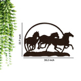 Beautiful Running Horse Backlit Wooden Wall Decor with LED Night Light Walnut Finish - Decor Smart