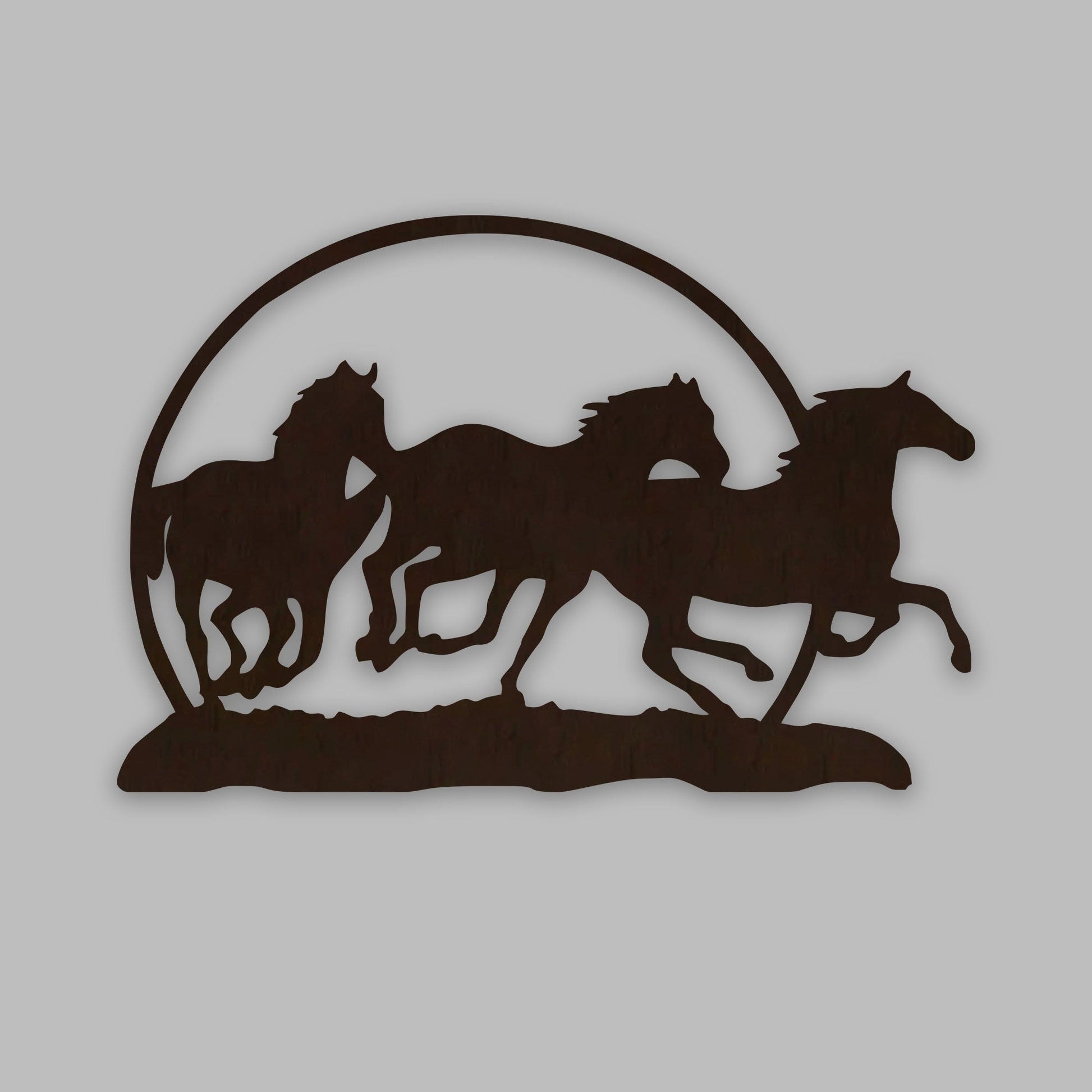 Beautiful Running Horse Backlit Wooden Wall Decor with LED Night Light Walnut Finish - Decor Smart