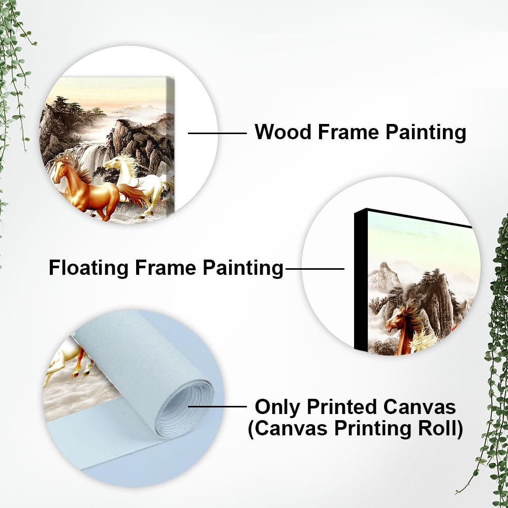 Beautiful Running Horses at Sunset Premium Canvas Wall Painting - Decor Smart