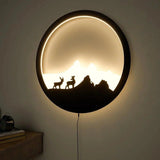 Beautiful Scenery Deer Wooden LED Wall Light Backlit Wall Art - Decor Smart