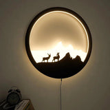 Beautiful Scenery Deer Wooden LED Wall Light Backlit Wall Art - Decor Smart