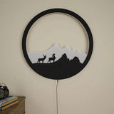 Beautiful Scenery Deer Wooden LED Wall Light Backlit Wall Art - Decor Smart
