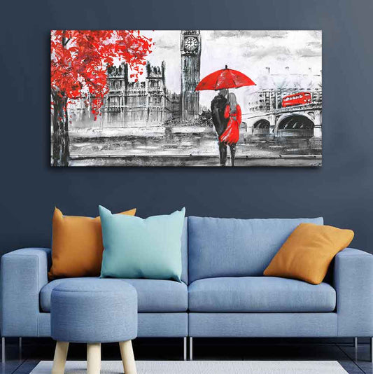 Beautiful Scenery of Couple Dating Canvas Wall Painting - Decor Smart