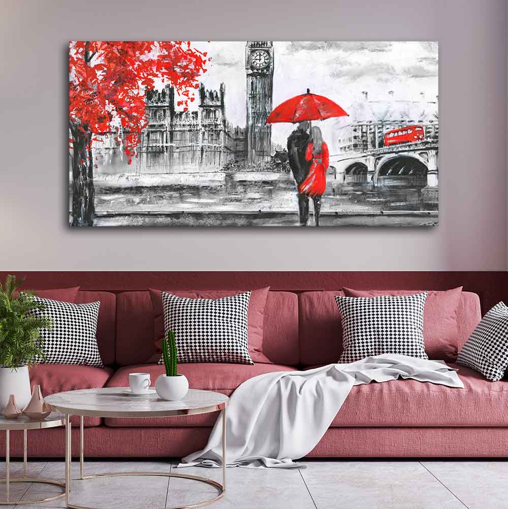 Beautiful Scenery of Couple Dating Canvas Wall Painting - Decor Smart