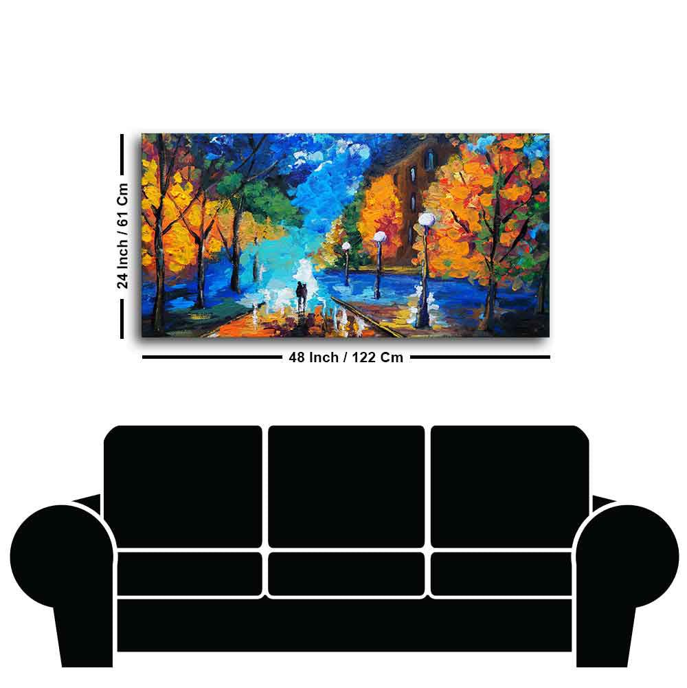 Beautiful Scenery of Couple Dating Canvas Wall Painting - Decor Smart