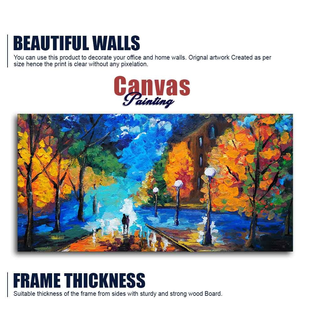 Beautiful Scenery of Couple Dating Canvas Wooden Wall Painting