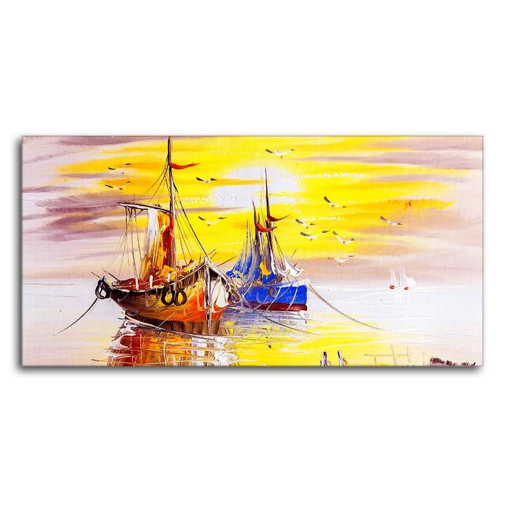 Beautiful Scenery of Sailing Ship on the Ocean Wall Painting - Decor Smart