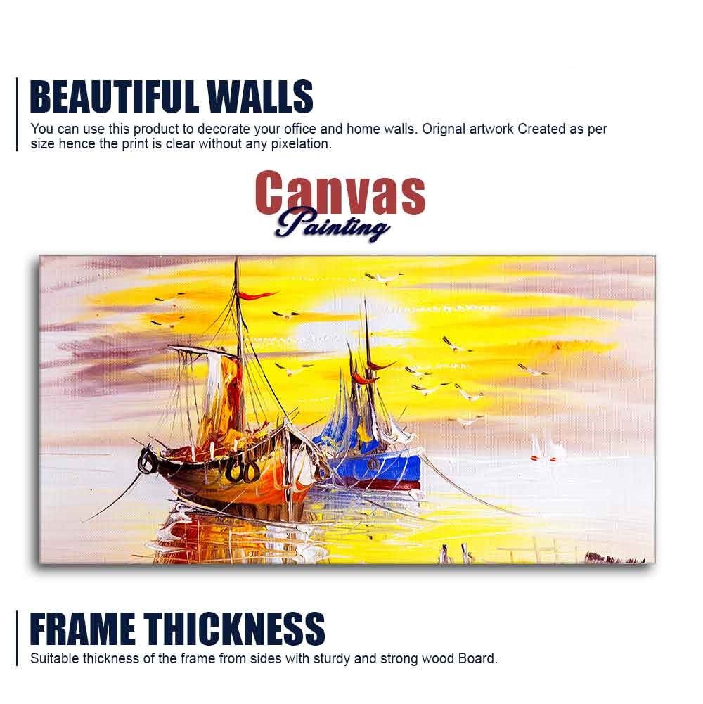Beautiful Scenery of Sailing Ship on the Ocean Wall Painting - Decor Smart