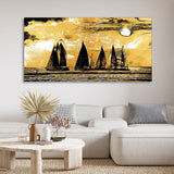 Beautiful Seascape with Boats Canvas Wall Painting - Decor Smart