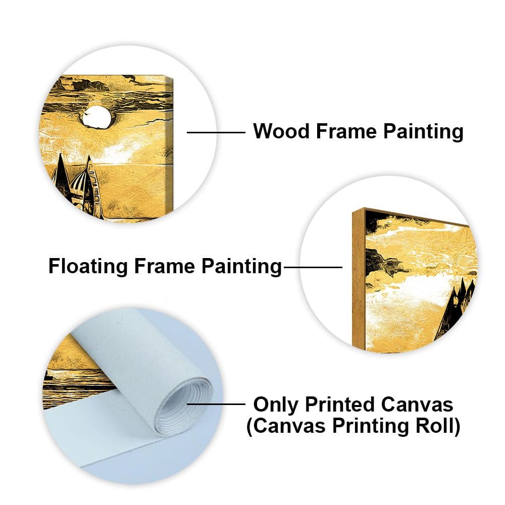 Beautiful Seascape with Boats Canvas Wall Painting - Decor Smart