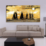 Beautiful Seascape with Boats Canvas Wall Painting - Decor Smart