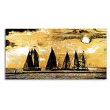 Beautiful Seascape with Boats Canvas Wall Painting - Decor Smart