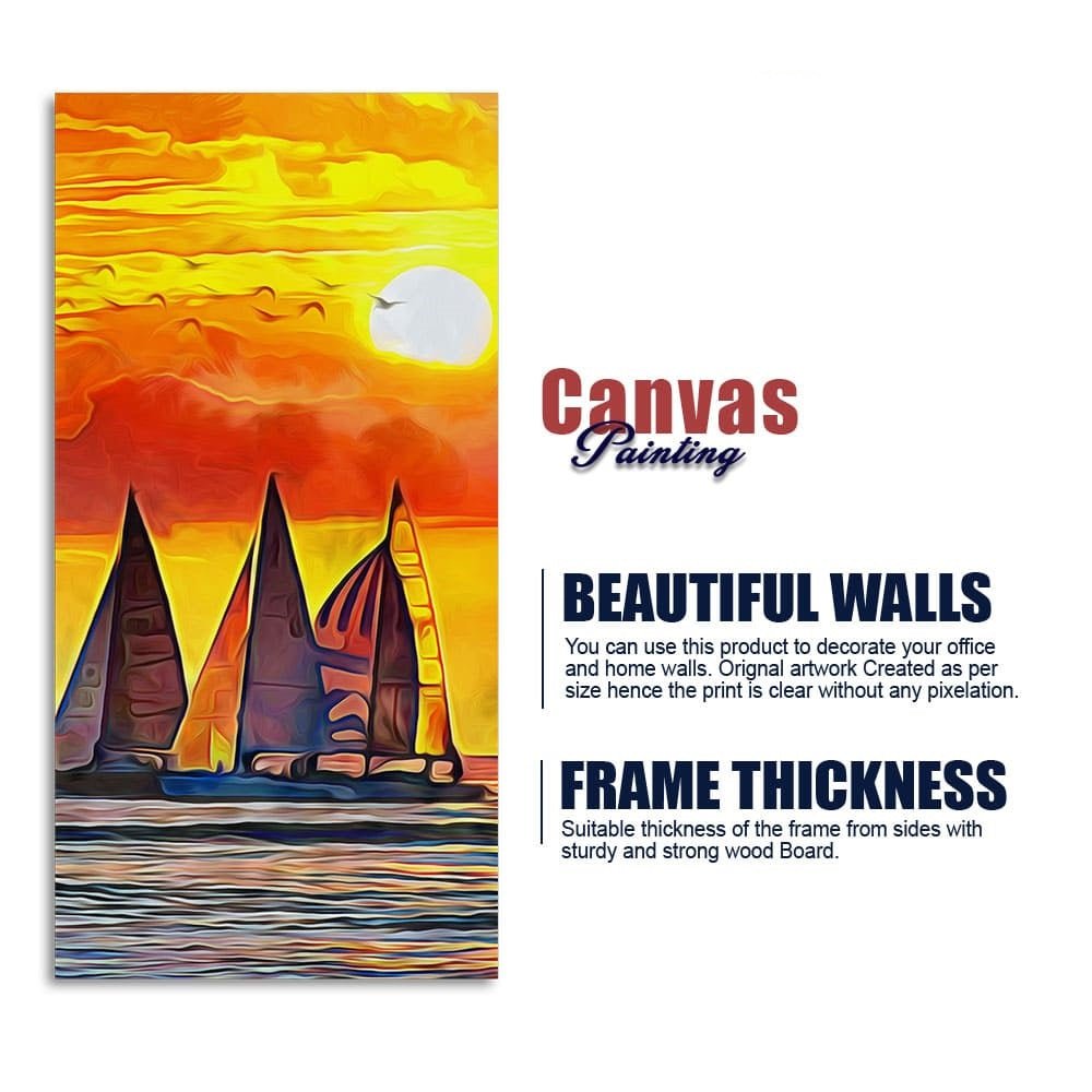 Beautiful Seascape with Sunset Wall Painting - Decor Smart