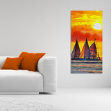 Beautiful Seascape with Sunset Wall Painting - Decor Smart