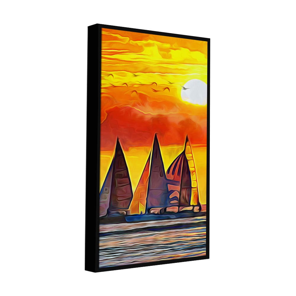 Beautiful Seascape with Sunset Wall Painting - Decor Smart