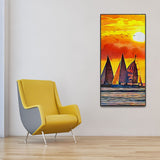 Beautiful Seascape with Sunset Wall Painting - Decor Smart