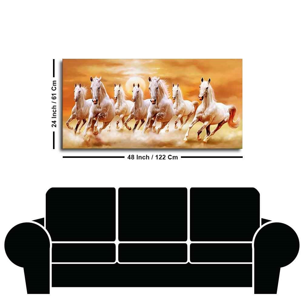 Power & Motion – Seven Running Horses Big Canvas Art by Decor Smart