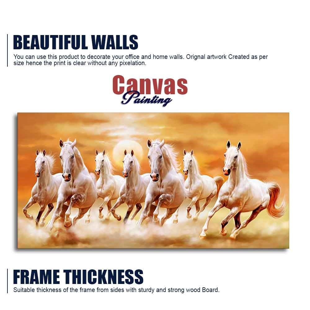 Power & Motion – Seven Running Horses Big Canvas Art by Decor Smart