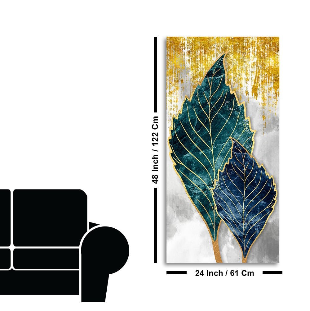 Beautiful Shiny Golden Leaves Premium Canvas Wall Painting - Decor Smart