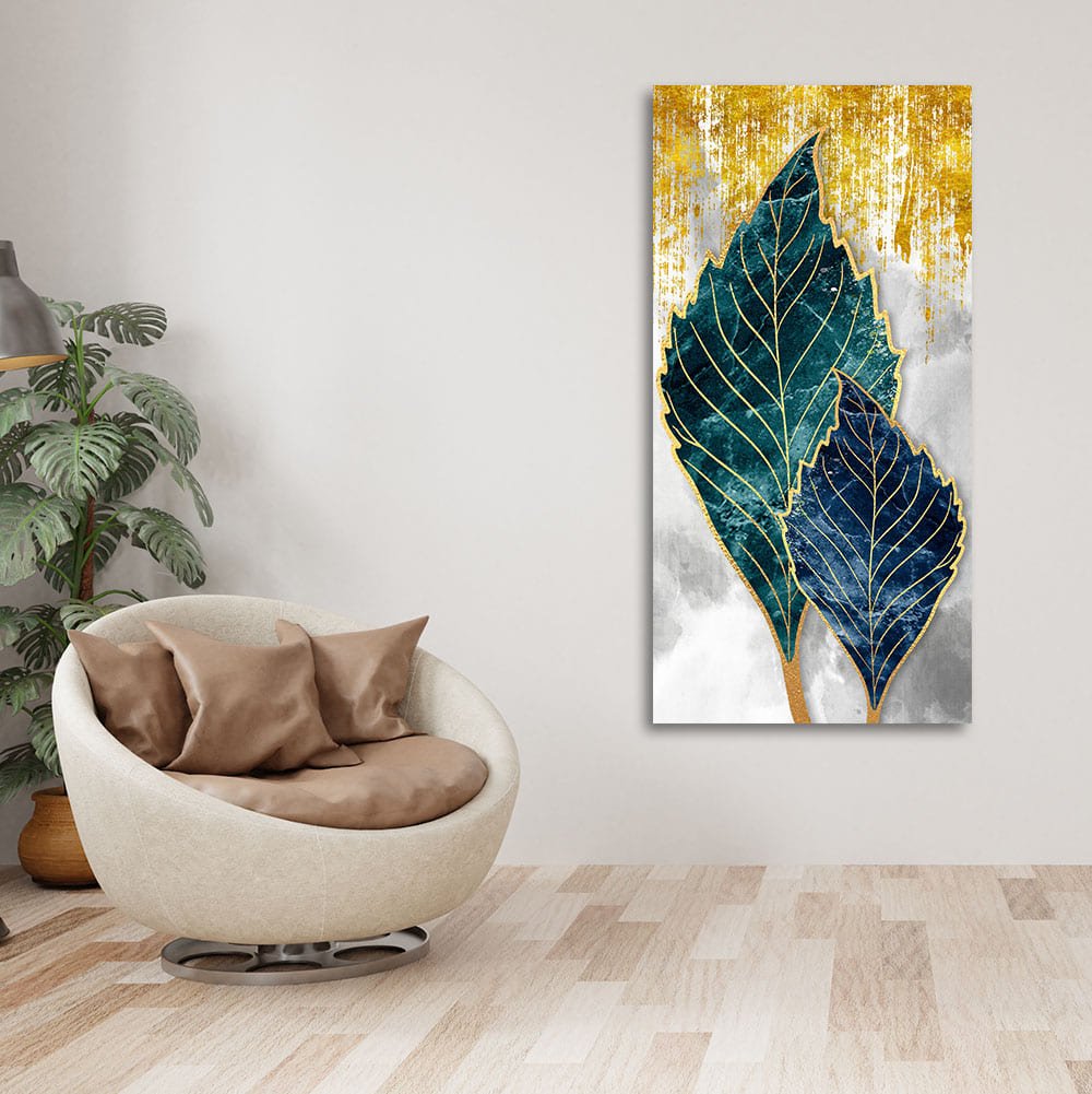 Beautiful Shiny Golden Leaves Premium Canvas Wall Painting - Decor Smart
