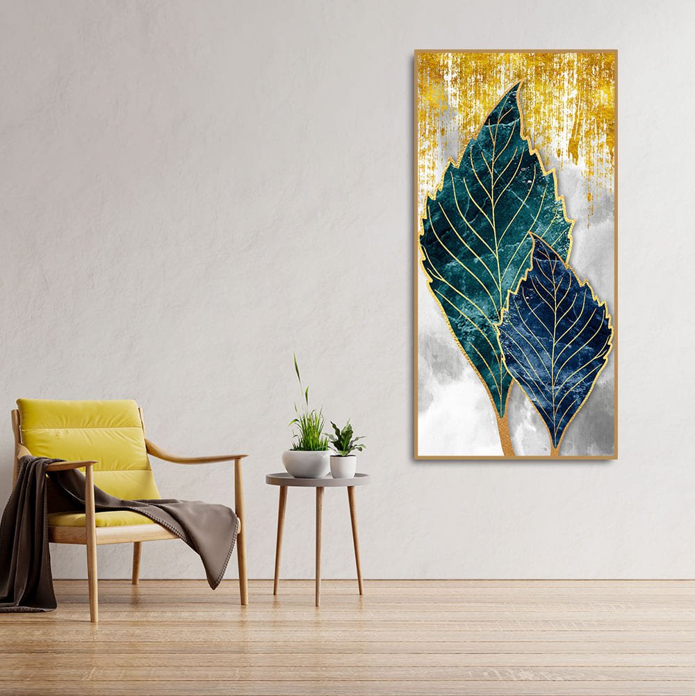Beautiful Shiny Golden Leaves Premium Canvas Wall Painting - Decor Smart
