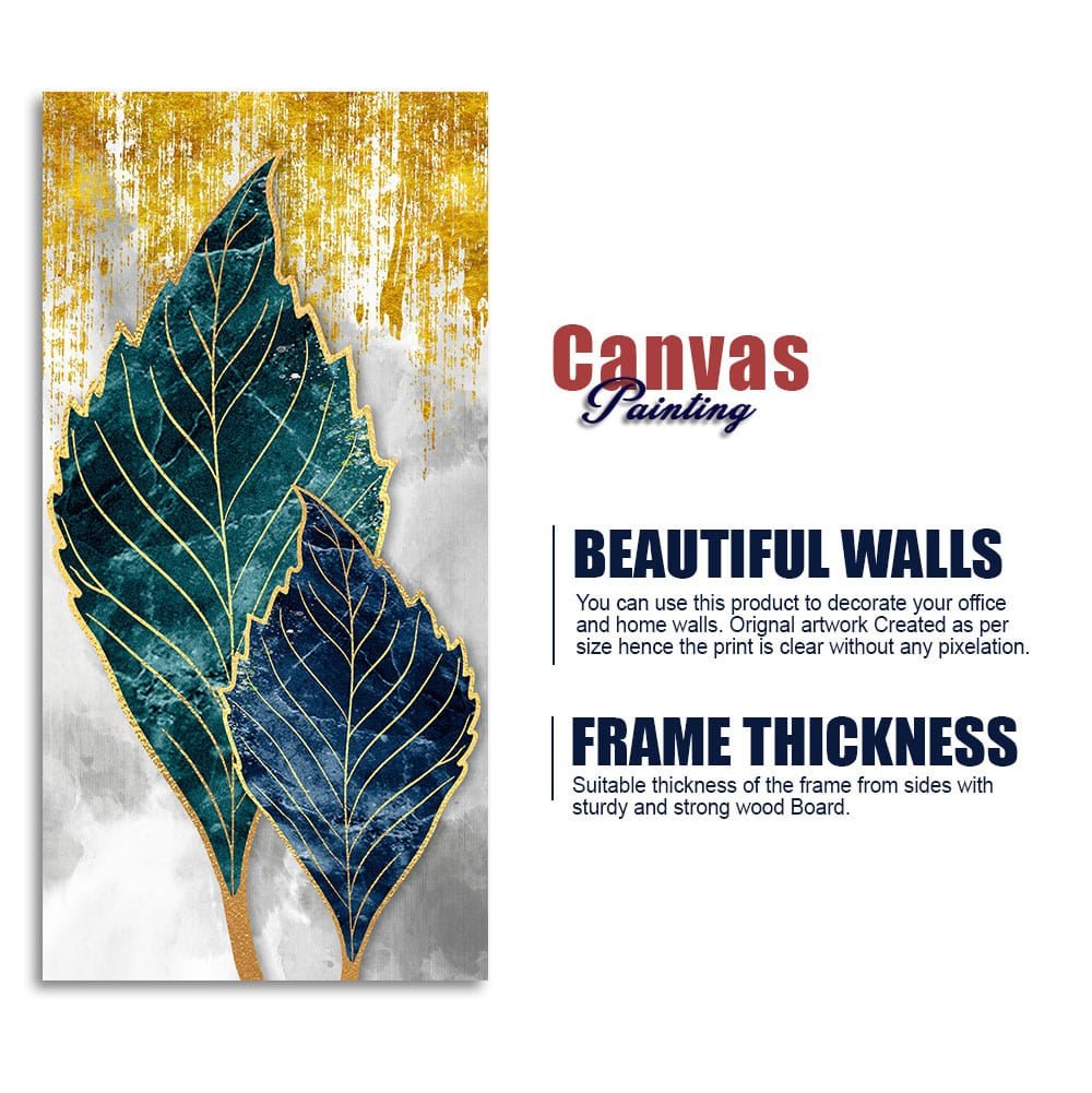 Beautiful Shiny Golden Leaves Premium Canvas Wall Painting - Decor Smart