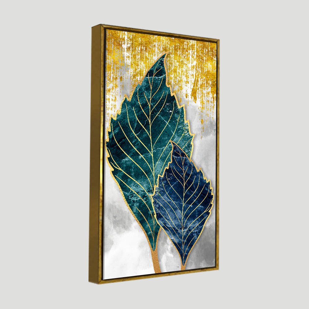 Beautiful Shiny Golden Leaves Premium Canvas Wall Painting - Decor Smart