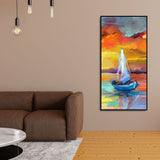 Beautiful Ship in the Ocean Abstract Scenery Premium Canvas Wall Painting - Decor Smart