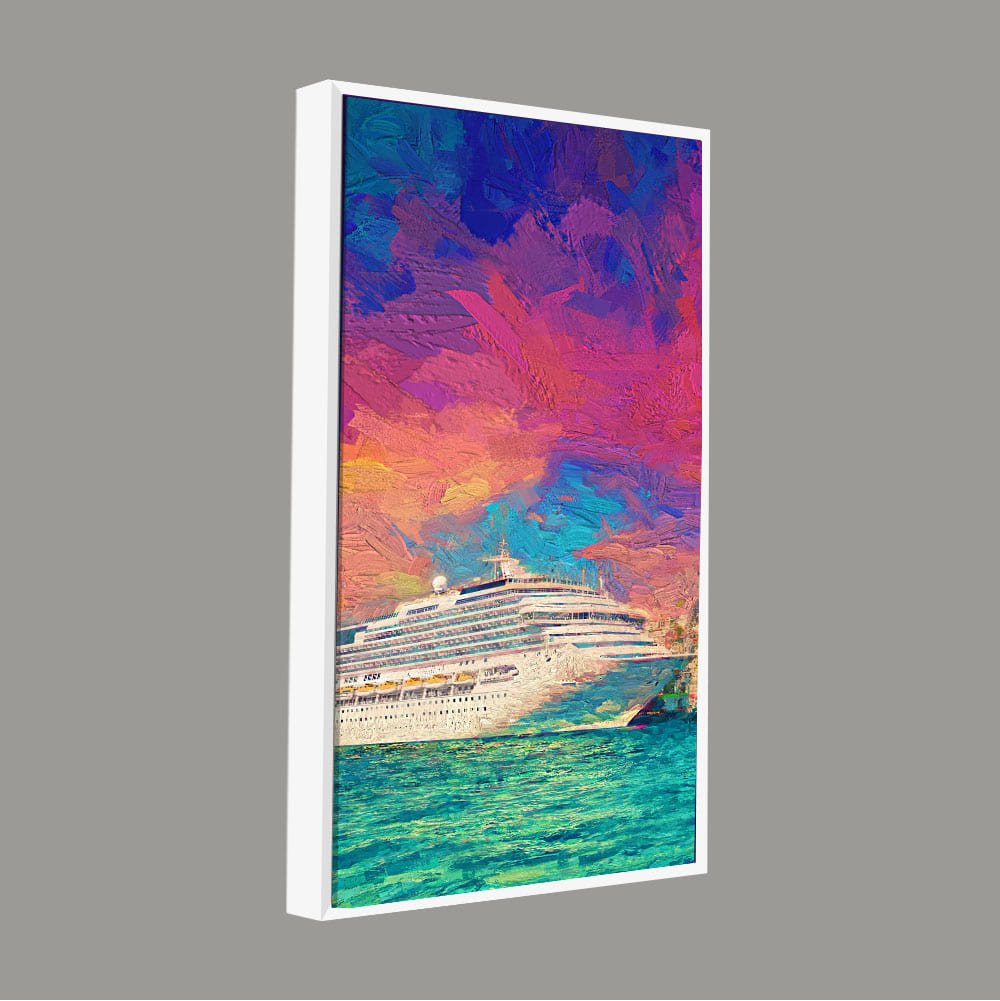 Beautiful Ship in the Sea Scenery Premium Canvas Wall Painting - Decor Smart