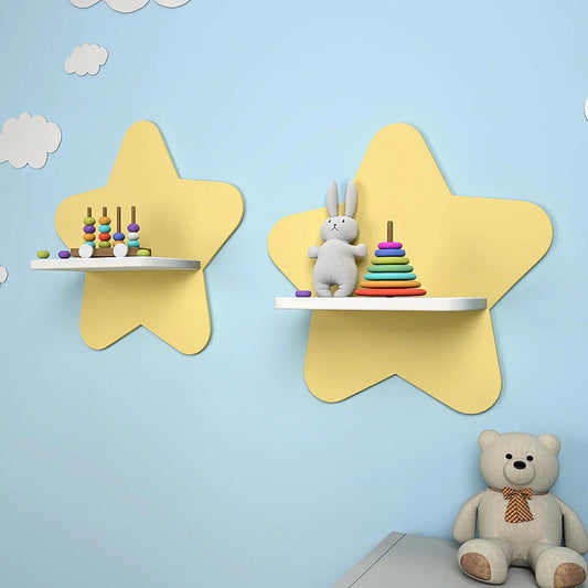 Beautiful Star Wooden Wall Shelf for Kids Set of Two - Decor Smart