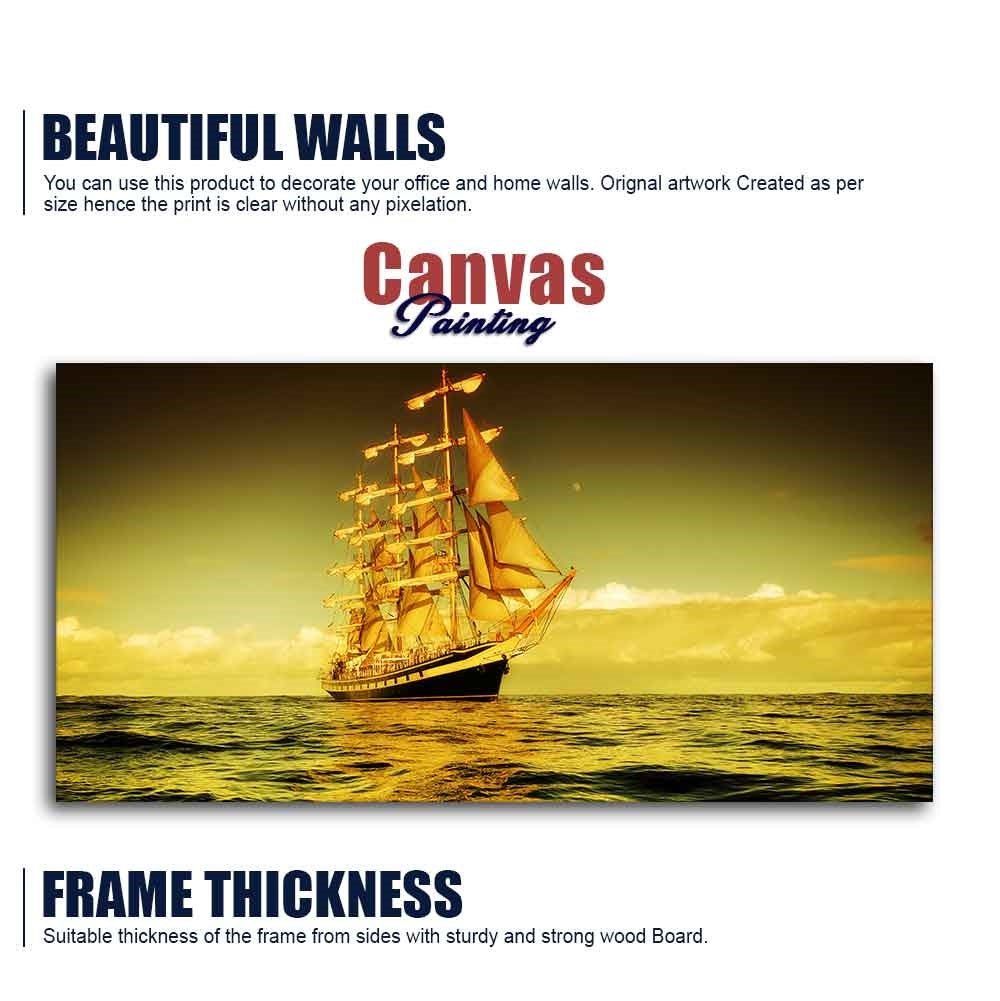 Beautiful Sunset Sailing Ship Wall Painting - Decor Smart