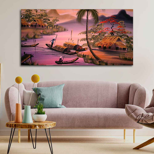 Beautiful Sunset Scenery Canvas Wall Painting - Decor Smart