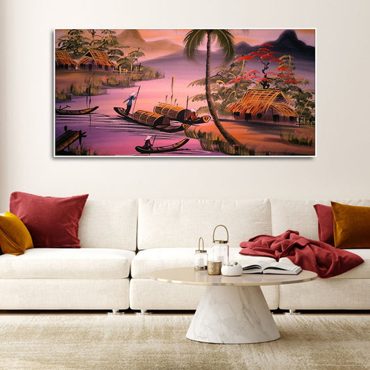 Beautiful Sunset Scenery Canvas Wall Painting - Decor Smart