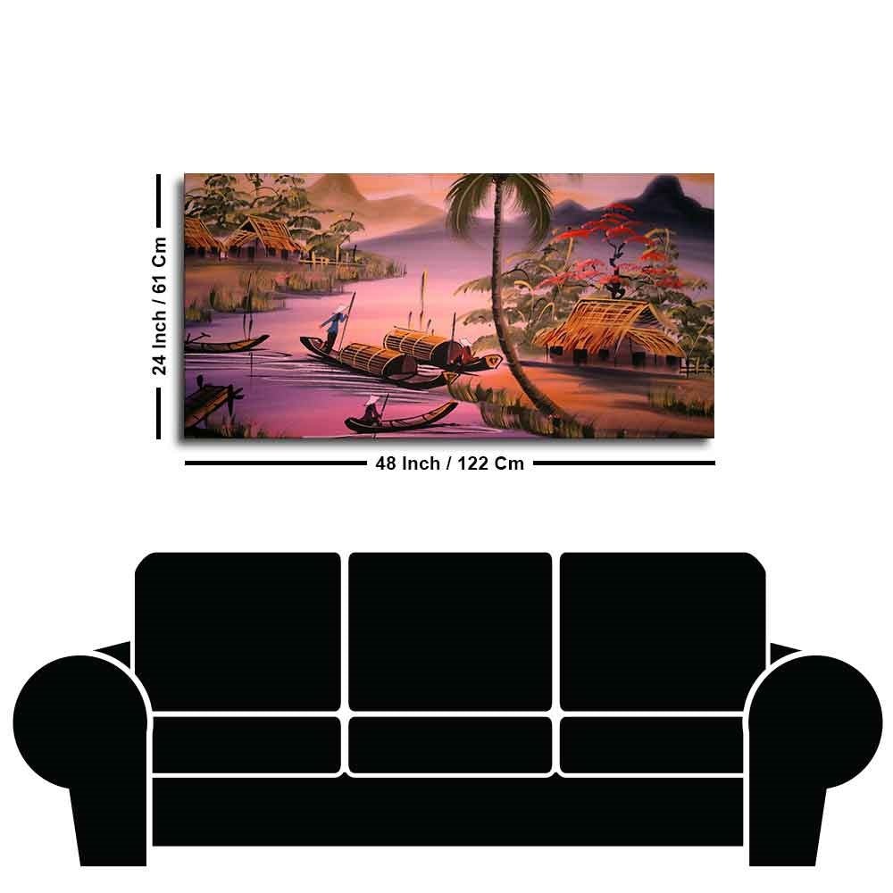 Beautiful Sunset Scenery Canvas Wall Painting - Decor Smart