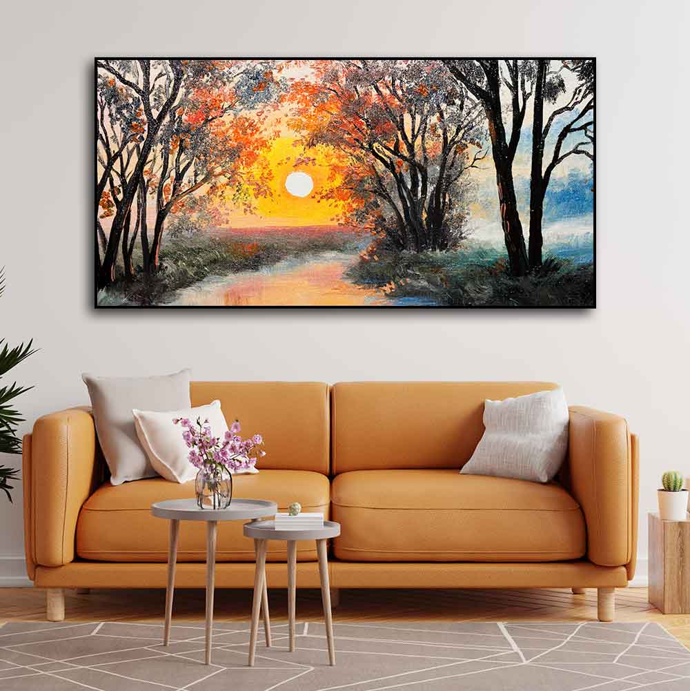 Beautiful Sunset Scenery Premium Wall Painting - Decor Smart