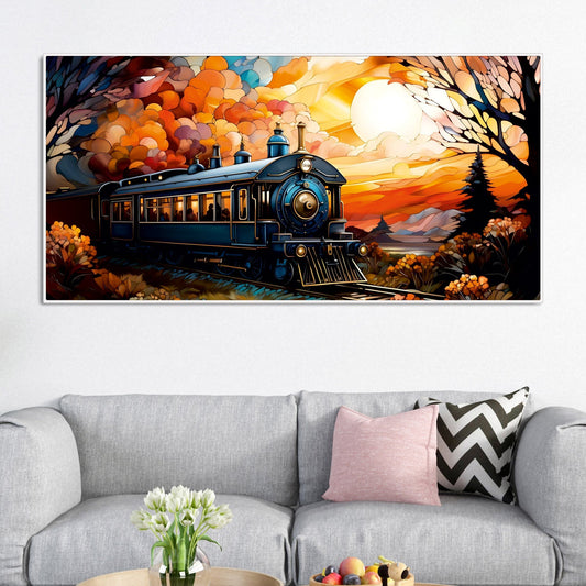 Beautiful Train View Premium Canvas Wall Painting - Decor Smart