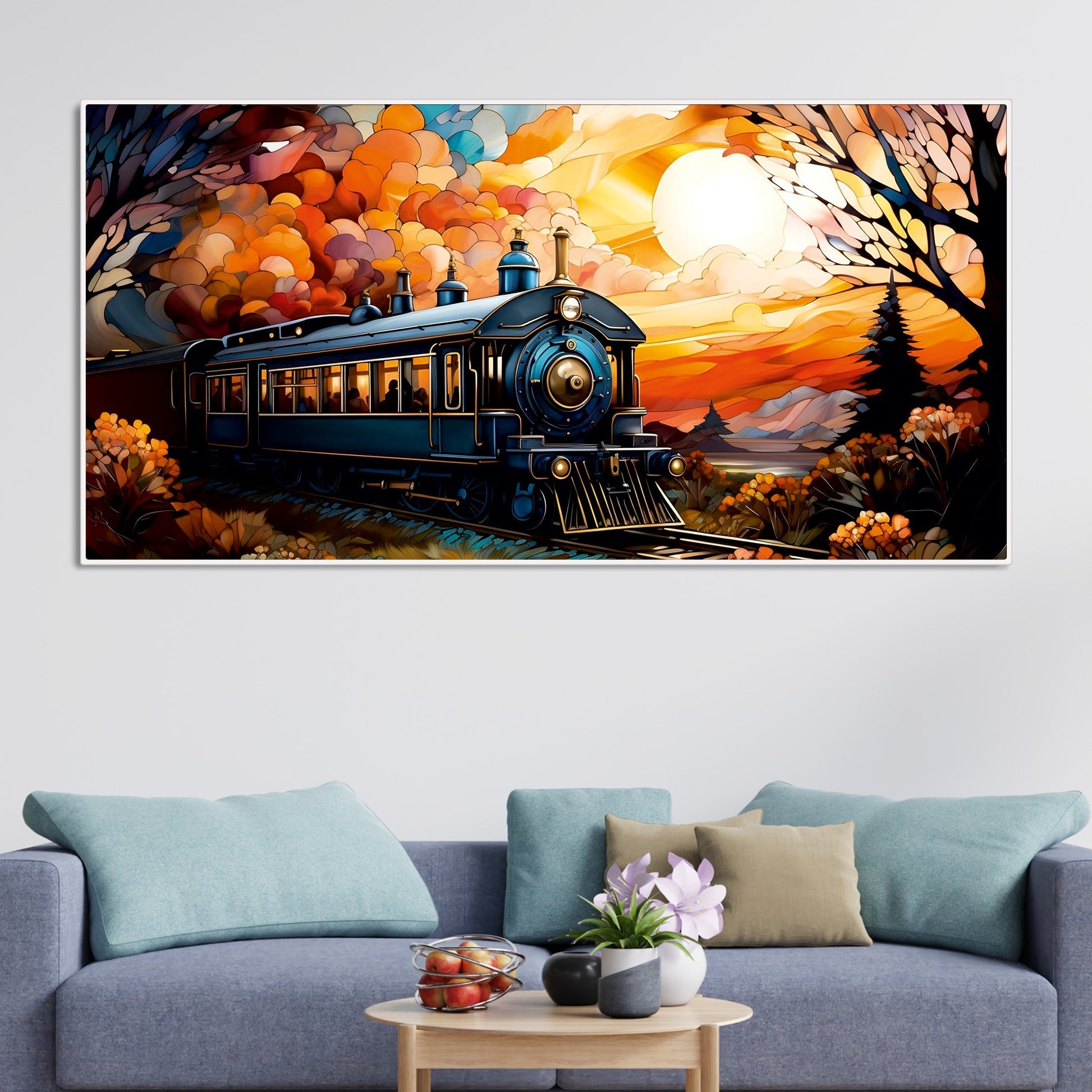 Beautiful Train View Premium Canvas Wall Painting - Decor Smart