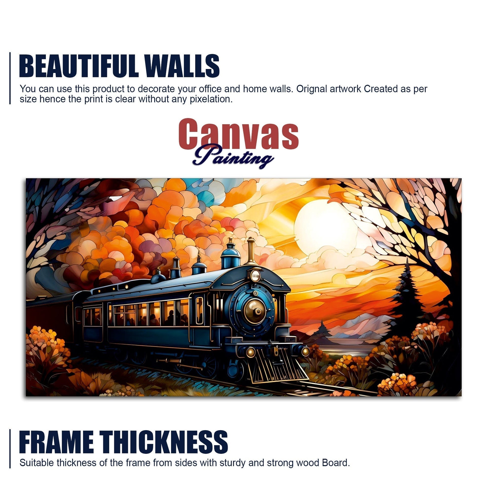 Beautiful Train View Premium Canvas Wall Painting - Decor Smart