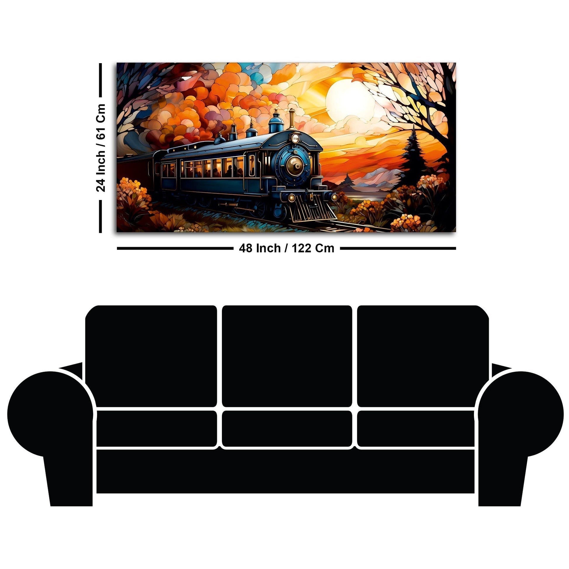 Beautiful Train View Premium Canvas Wall Painting - Decor Smart