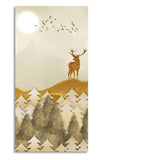 Beautiful Trees with Golden Deers Premium Canvas Wall Painting - Decor Smart