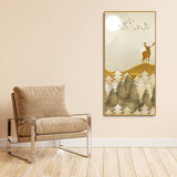 Beautiful Trees with Golden Deers Premium Canvas Wall Painting - Decor Smart